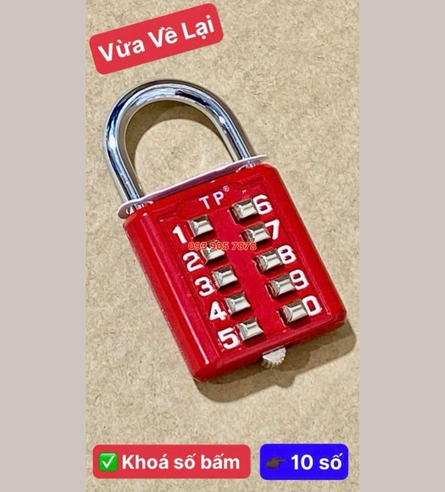 Khóa số bấm 10 số TP