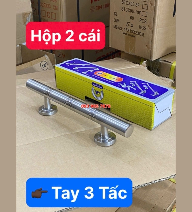 Tay nắm tủ inox hộp 2 cái Hiệu TP